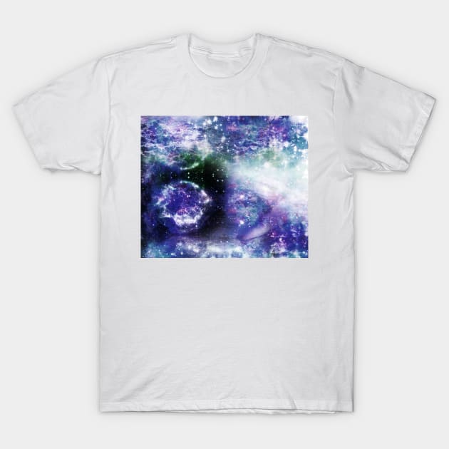 Blue Purple Space Texture T-Shirt by saradaboru